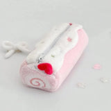 Cute Kawaii Swiss Roll Cake Plush Desktop Large Capacity Storage Pencil Case Zipper Pouch Cosmetic Bag Girl Student Gift lovely