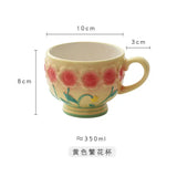 Flower Plate Embossed Small Flower Breakfast Dessert Plate Household Ceramic Plate Under Glaze Colored Hand-painted Tableware