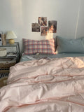 Simple Pure Color Cotton Bedding Set 00% Cotton Duvet Cover Bed eet Dormi Bed Canopy Sle Tee-piece Bedding Set