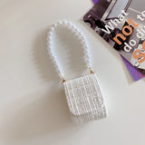 Luxury Autumn Winter Tweed Cloth Earphone Case Bag For AirPods 4 3 2 Pearl Bracelet Case For Airpods Pro 2 Charging Box Cover