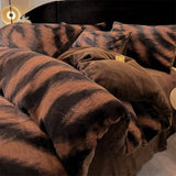 New autumn and winter thickened warm and comfortable rabbit plush four-piece set student dormitory three-piece bedding