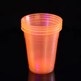 100Pcs Neon Glow Plastic Party Cups Neon Colors Cups For UV Black Light Reactive Neon Birthday Glow in the Dark Party Supplie