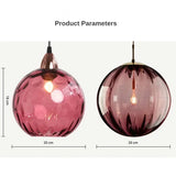 High-end Color Water Patterned Glass Ball Pendant Light Bedroom Bedside Lamp Creative Dining Living Room Bar Counter Chandelier