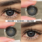 1 Pair Big Eyes Black Lenses Natural Gray Lenses Color Contact Lenses Eyes with Green Beautiful Pupils Lenses Yearly