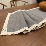 30x250CM Table Runner Burlap Lace Jute TV Cabinet Table Runners Rustic Hessian Imitation Linen Wedding Party Home Decoration