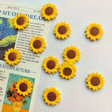 10PCS Oval-Shaped Plastic Sunflower Fridge Magnets for Kitchen & Dining Decor