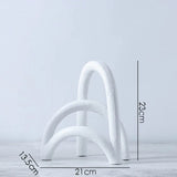 Geometric Arch Shaped Resin Ornaments Desktop Black and White Handicraft Modern Home Decoration