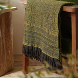 Vintage Artistic Style Pure Cotton Yarn Dyed Jacquard Tassel Throw Blanket Skin Friendly Car Office Single Nap Sofa Thin Blanket