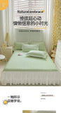 2/3pcs Summer Cooling Bed Skirt Set Class A Princess Mattress Cover Single Soft Mat Room Decor Bedspread Ice Silk Bean Cool Mat