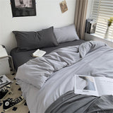 Hot Bedding Set Bedroom Decor Washed Cotton Double Duvet Cover Set Duvet Cover Flat Sheet Quilt Cover Pillowcase Home Textiles