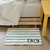 Funny Tufting Eyes Bedroom Rug Stripe Bathroom Mat Tidy Bedside Carpet Foot Pad Bathmat Doormat Aesthetic Home Room Decor