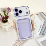 2 In 1 Clear PC Jelly Card Pack Phone Case For iPhone 17 Air 16 15 14 13 12 11 Plus Pro Max Insert Soft Full Frame Bumper Cover