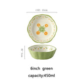 6-inch Flower Shaped Ceramic Salad Bowl Air Fryer Bowl Kitchen Dessert Snack Plate Household Baked Rice And Fruit Bowl