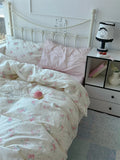 Pure Cotton Fledding Set Four-Piece Queen Size Bed eet Cover Duvet Cover Bedding Protector Single Dormi Bed Linens