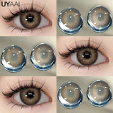 New Brown Colored Contact Lenses Natural Look Green Eye Lenses Gray Contact Women Gray Lenses 2Pcs