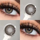 1pair Big Eyes New Colorld Contact Lenses for Eyes Super Natural Brown Eyes Gray Beautiful Black Pupils 14.5mm Lenses