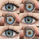 Brown Colored Contact Lenses for Eyes, Natural Eye Cosmetic, Soft Eye Lenses, Beauty, Yearly Use, 1Pair