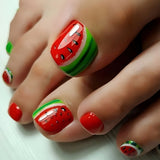 24pcs Press on Toenails Golden Leopard Print Design Full Cover Nail Simple Short Square Fake Nail for Feet Wearable False Nails