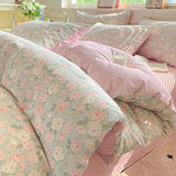 Pure Cotton Bedding Set Four Piece Bed Sheet Set Comforter Set Single Double  Bed Quilt Cover Rural Style Floral Bed Linens