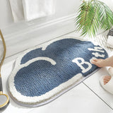 Cute Cartoon Half-Moon Bath Mat - Thickened Plush Bathroom Rug, Ultra-Soft Skin-Friendly with TPR Non-Slip Backing, 45x75CM