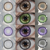 Contact Lenses 1 Pair Purple Lenses Cosplay Green Colored Lenses Anime Blue Lens Halloween Colorful Makeup Eye Cosmetic
