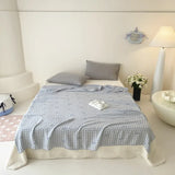 New color-woven jacquard tencel cotton cold blanket summer cool silky smooth towel blanket air-conditioning room blanket