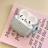 Blue Plaid Star + Ring Earphone Case Suitable for Apple for Airpodspro2 Case/For Airpodspro Case/For Airpods4 Case/For Airpods3 Case/For Airpods2 Case/Fashionable Women's Earphone Case/Simple Earphone Case