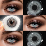 6-Month Disposable Gray&Brown Color Contact Lenses 1 Pair Cute Eyes Cosmetic Contacts for Daily Makeup & Party