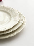 French Relief Plate Fashion White Round Ceramic Plates 2025 New Home Kitchen Serving Dish Afternoon Tea Dessert Cake Tableware