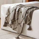 New European Geometric Throw Blanket Soft Knitted Sofa Bed Cover Outdoor Travel Shawl Blanket Warm Light Luxury Bedspread