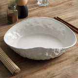 Rock shell high-grade plate domestic ceramic new light luxury large steamed fish soup plate hotel tableware