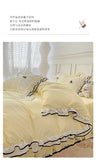 Luxury Princess Bedding Sets Princess Style Fashion 4Pcs Duvet Cover Bed Sheet Pillowcase Lace Ruffles Bed Skirt Bedroom Decor
