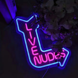Live Nudes Neon Sign for Wall Decor, Girl Neon Light, Purple Neon Signs, USB Powered LED Neon Lights Dimmable for Man Cave, Bedroom, Hotel, Party
