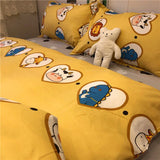 Ins Style Fashion Butterfly Bedding Set For Girls Boys Double Size Flat Sheet Duvet Cover Pillowcase Bed Linen Home Textile