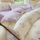 Ikeehome  Class A super soft jacquard cloud yarn cotton four-piece set, bed sheet, bed hat, quilt cover, student dormitory bed
