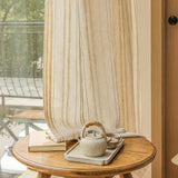 Japanese Log Style Linen Sheer Curtain For Living Room, Dustproof And Heat-Insulating Tulle Curtain For Apartment, Home Curtain