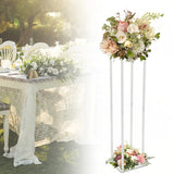 100cm Large Acrylic Flower Stand][Modern Wedding Geometric Vase Column] 25x25x100cm Rectangular Table Centerpiece for Wedding