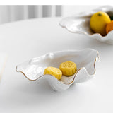 Ceramic Plate Seashell Fruit Bowl Mussel Candy Box Desktop Storage Container Jewelry Tray Home Decoration