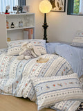 Fre Sle Cotton Bedding Set Four-Piece Suite Pure Cotton Student Dormi Quilt Cover Tee-Piece Set Girls Country Sle