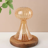 Mushroom Shaped Flower Vase Transparent Glass Vase Plant Hydroponic Aromatherapy Bottle Desktop Decoration Ornament
