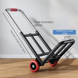 Metal Foldable Trolley Telescoping Handle Lightweight Hand-Pulled Cart Ergonomic Multi Purpose Luggage Cart Outdoor Travel