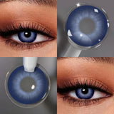 14.20mm 6-Month Disposable Colored Contact Lenses Blue/Brown/Grey 1 Pair Cosmetic Contacts for Daily Wear & Makeup
