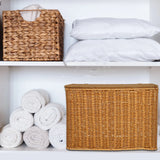 Woven Storage Basket Decorative Sundries Organizer Portable with Handle Large Capacity Container for Stationery Magazines