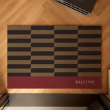 Colorful Striped Wire Loop Mat Easy-Clean Stain-Resistant Rug for Patio Balcony Laundry Room