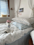 Pure Cotton Fledding Set Dr Pear Simple Elegance Cotton Quilt Cover eet Bed Canopy Four Piece Bedding Set