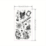 Magic Tattoo Splicing Pattern with Large Flower Arm Eagle Waterproof Temporary Tattoo Sticker Lasts To 15 Days Eagle Tattoo