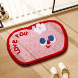 Fruit Tufting Bathroom Mat Soft Tufted Apple Carpet Bedside Rug Bathmat Floor Pad Bedroom Doormat Aesthetic Home Room Decor