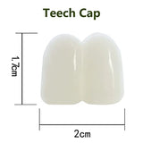 2 PCS Custom Deluxe Fake Big Buck Teeth Caps for Winnie Clown Bunny Witch Halloween Costume 17mm Beige White
