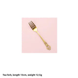 Retro Ins Luxury Relief Stainless Steel Fork And Knife Set Golden And Silver Home Dining Utensils Steak Knife And Fork Set