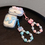 Pink Bow Knot Love Heart For Apple AirPods 1 2 Pro Bluetooth Headphone Cover 3 4 Generation Silicone Soft Cover Protective Case